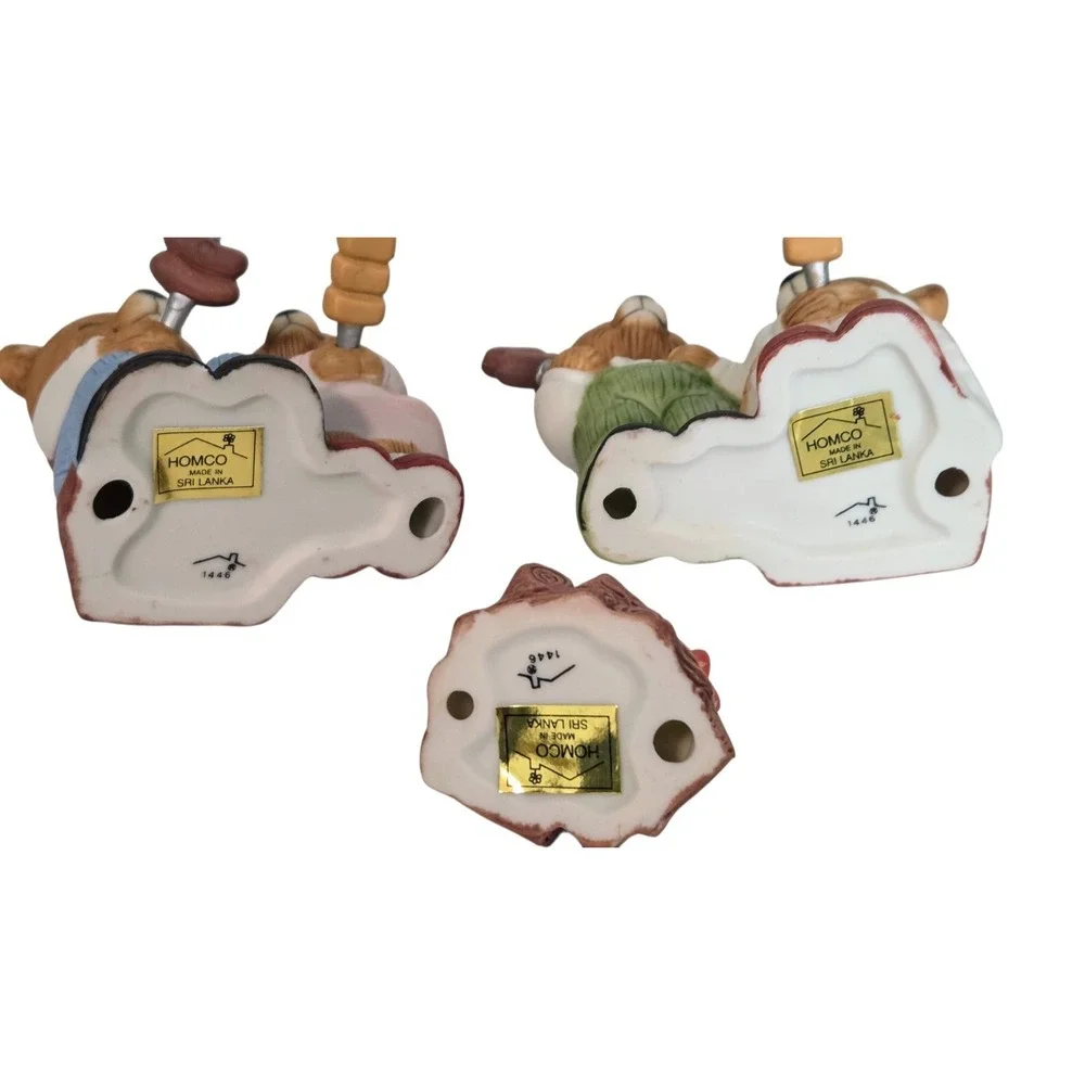 Vintage Homco Campfire Bears Family Fire Mom Dad Daughter Son Roasting Hotdogs‎